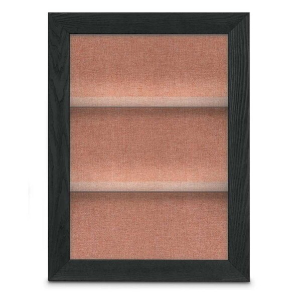 Outdoor Enclosed Combo Board, 42"x32", Black Frame/Grey & Cobalt